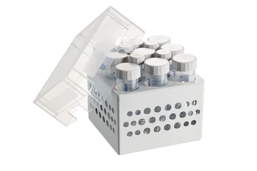 艾本德儲(chǔ)存盒 3 × 3, 可放置 9  個(gè) 50  mL 試管和 4  個(gè) 15  mL 試管，2  件，高 127  mm，5  英寸，聚丙烯材料，可耐受最低 -86  °C，高溫高壓滅菌，帶蓋子